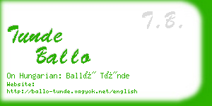 tunde ballo business card